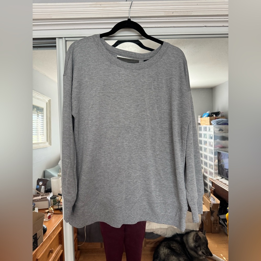 Ideology grey open back top